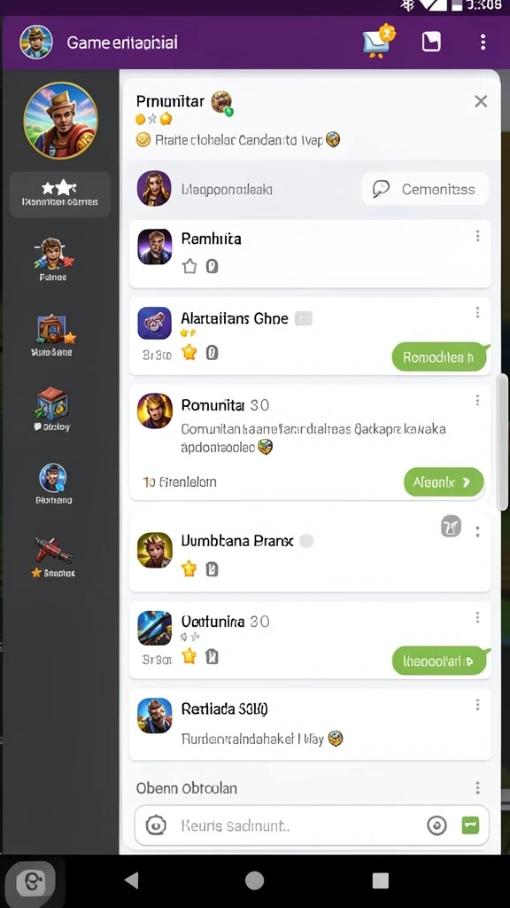 Tampilan utama yang memukau dengan fitur game.