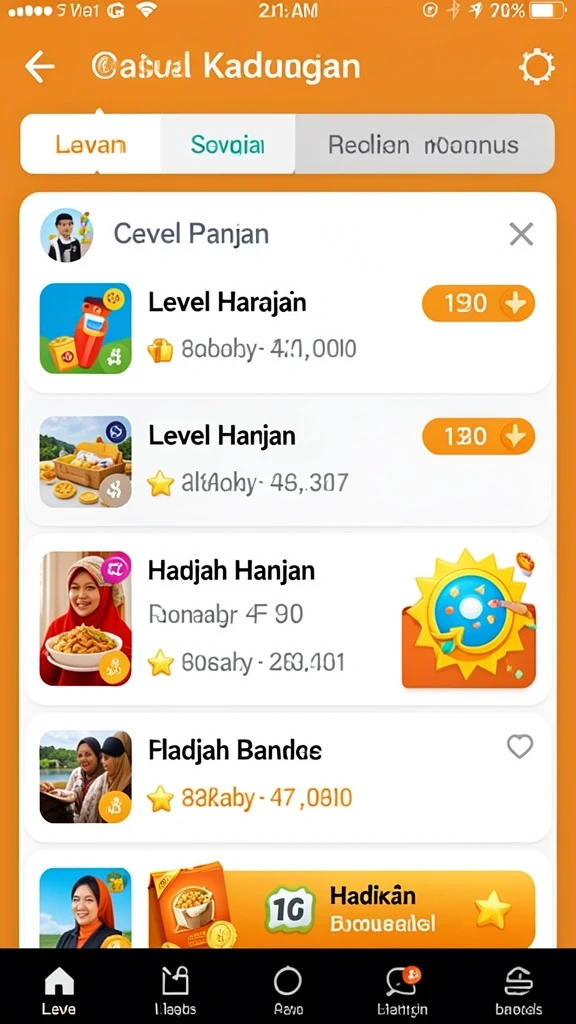 Berbagai karakter yang dapat dipilih untuk meningkatkan pengalaman bermain.