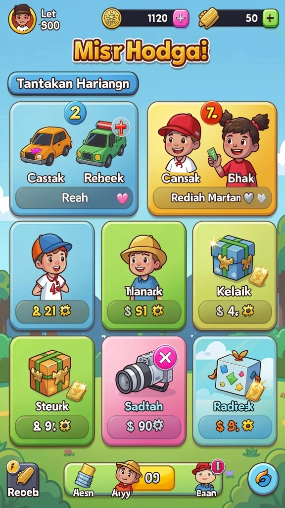 Tampilan menarik dari mesin slot petualangan.